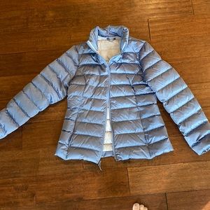 Eddie Bauer womens medium icy blue nylon/down coat